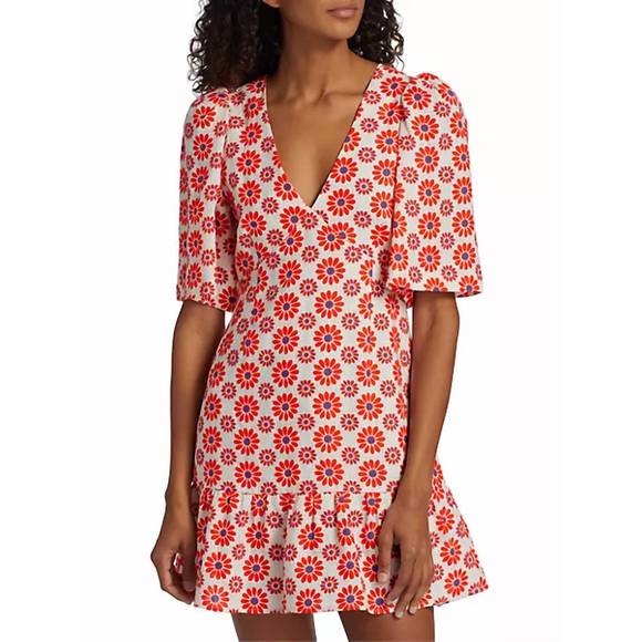 NEW RHODE mariana mini dress in retro fleur pink - Picture 1 of 4